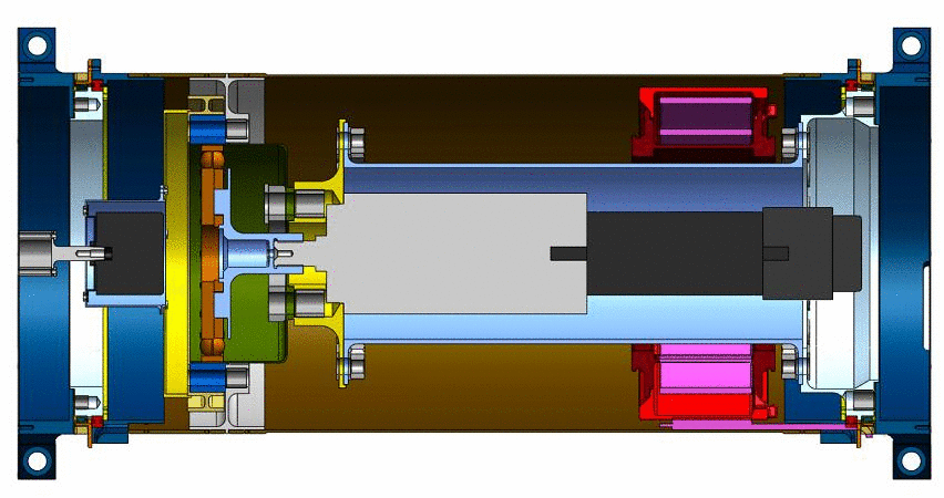 The two Tri-ATHLETE halves undocked from the cargo pallet. Each half is a self-contained three-limbed vehicle that can drive away and re-dock to a different pallet and payload
